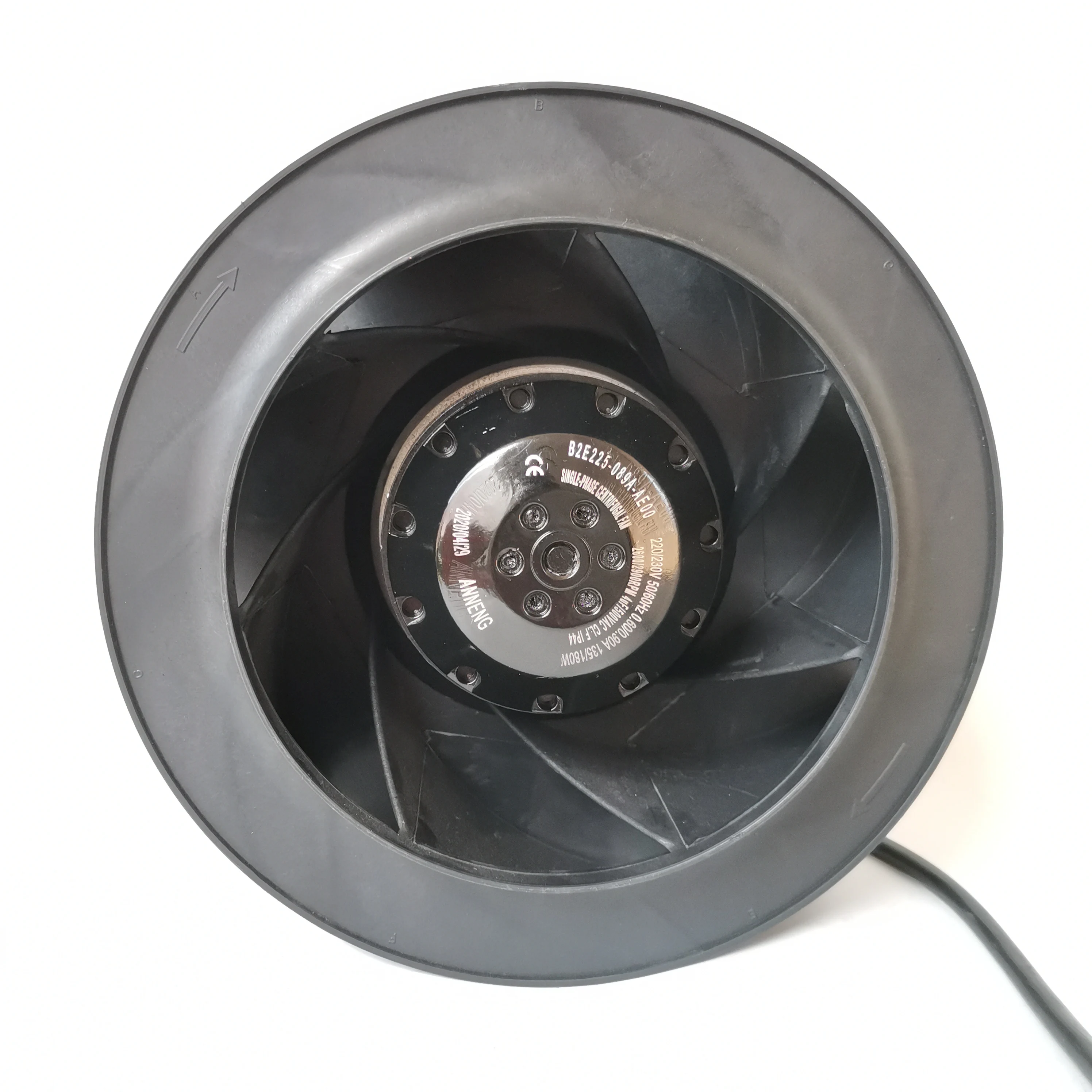 225mm Centrifugal  Dc Fan 24v 48v Industrial Centrifugal Smoke Suction Fan Brushless External Rotor Motor cooling fan
