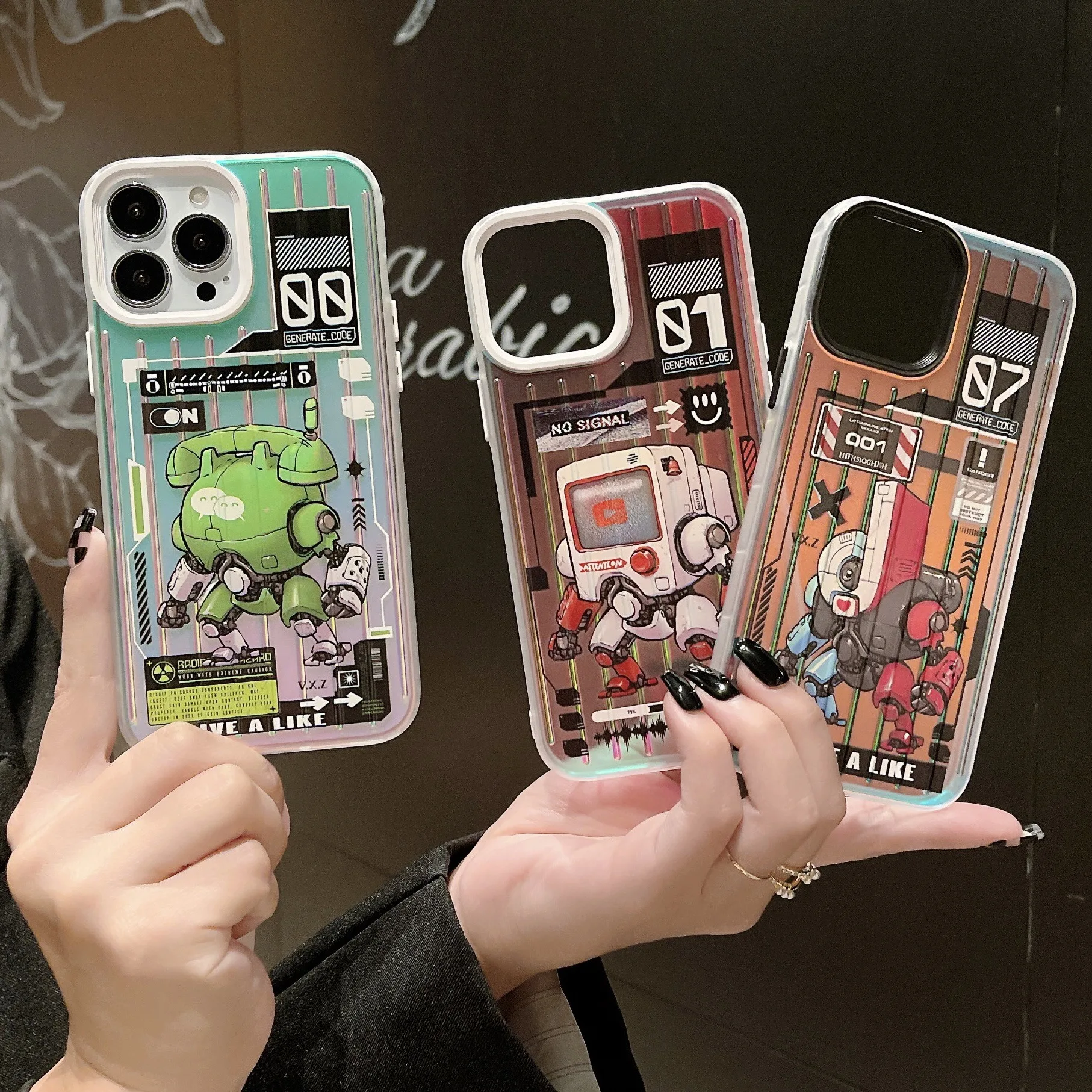 New Tendency Creative Robot 3 in 1 Cell Phone Cases Laser Luggage Mobile Phone Bags&Cases