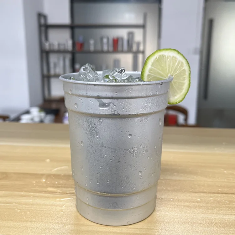 Retail New Design World Soccer Cup Stadium Metal Anodized Tumbler Cold Drink Beer Termic Cups Aluminum