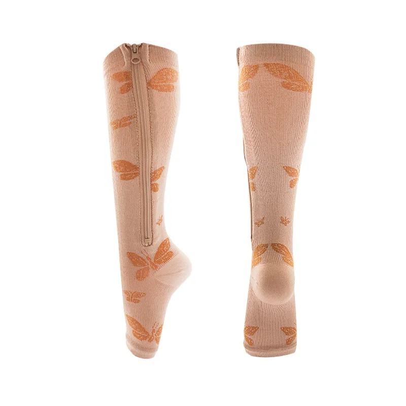 Open Toe  Pressure Socks Compression Knee High Stockings