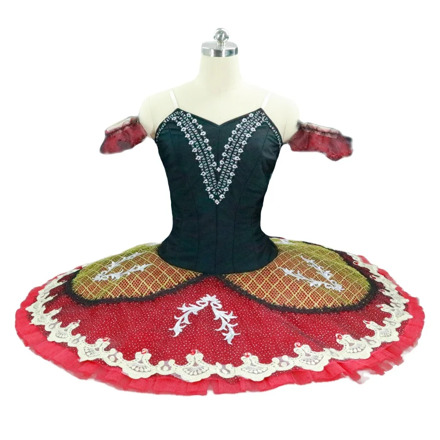 Elegent Custom Size Performance Wear Kids Girls Adult Black Red Classic Nutcracker Ballet Tutu Costumes