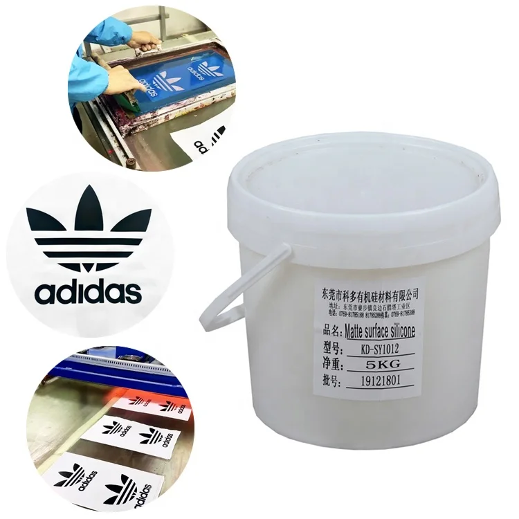 Matte liquid silicone rubber textile printing ink is used for screen printing of clothing, shoe materials trademark patterns