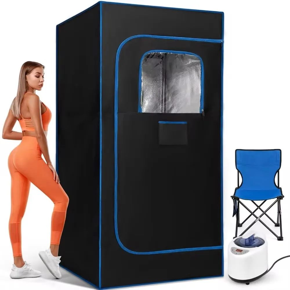 Portable Home Steam Sauna for Wellness & Relaxation Steam-Heated Cuboid Model Remote Control Steam Room Generator Sauna Tent