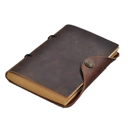 coffee best leather notebook with kraft paper crazy horse travel journal notebook handmade hot selling