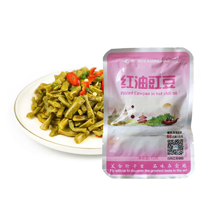 Customized Quality Vegetable Pickles Red oil Sour Beans 0.015g
