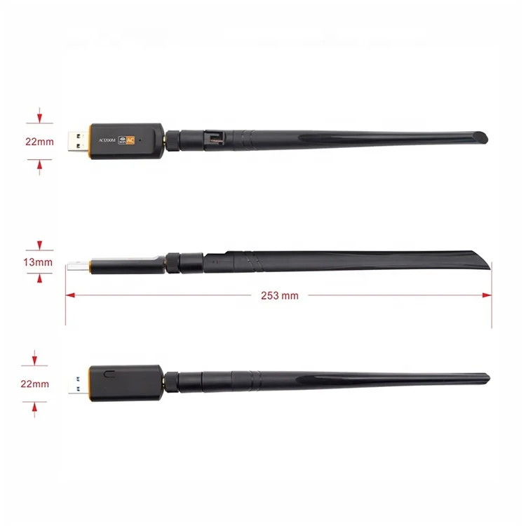 USB WiFi Adapter for PC, AC1200M USB Wi-fi Dongle 802.11ac Wireless Network Adapter with Dual Band 2.4GHz/5Ghz, High Gain 5dBi