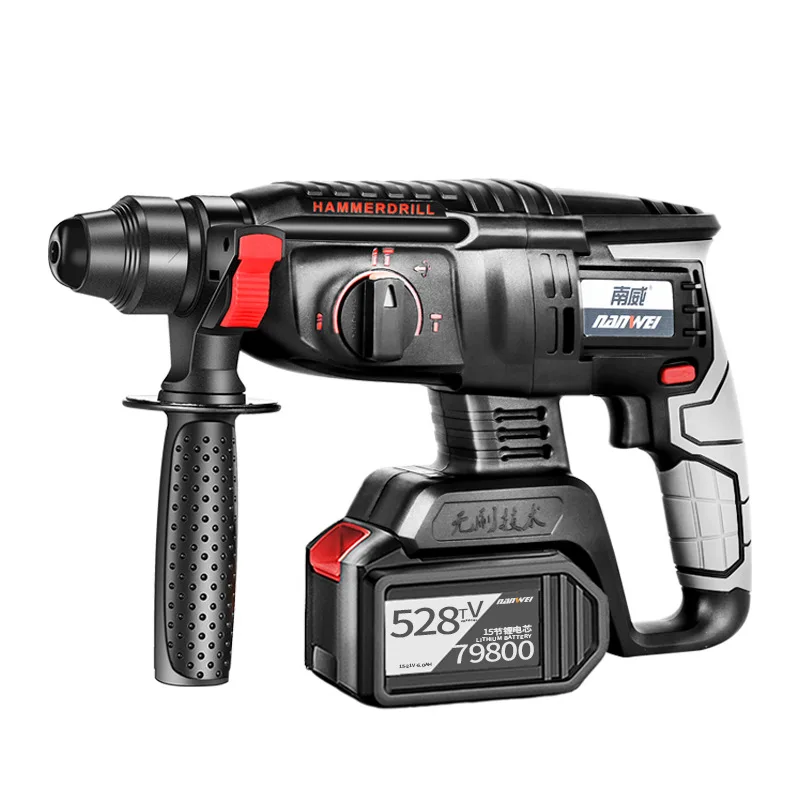 Industrial three-function cordless electric hammer drill