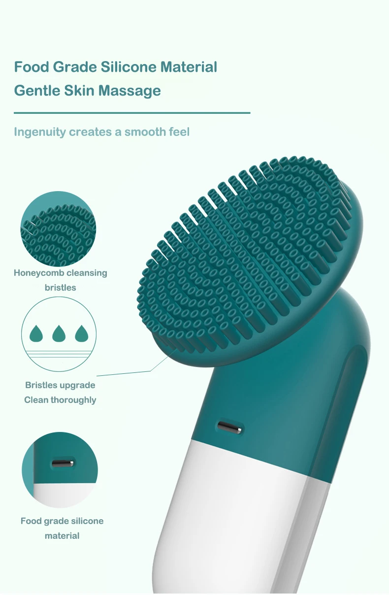 Custom Logo Mini Face Scrubber Soft Wash Facial Cleanser Silicone Korean Facial Rotary  Cleansing Brush .jpg
