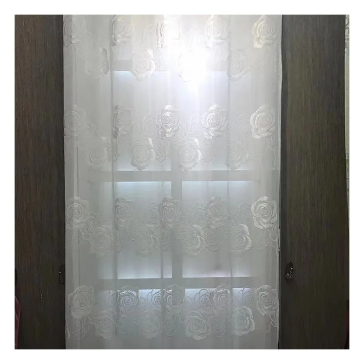 floral jacquard warp knit fabric curtains sheer for the living room home fabric