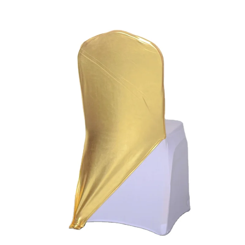 Hot Selling Spandex Wedding Gold Silver Chair Sashes Chair Cover Stretch Band With Buckle Slider for Wedding Banquet Decoration