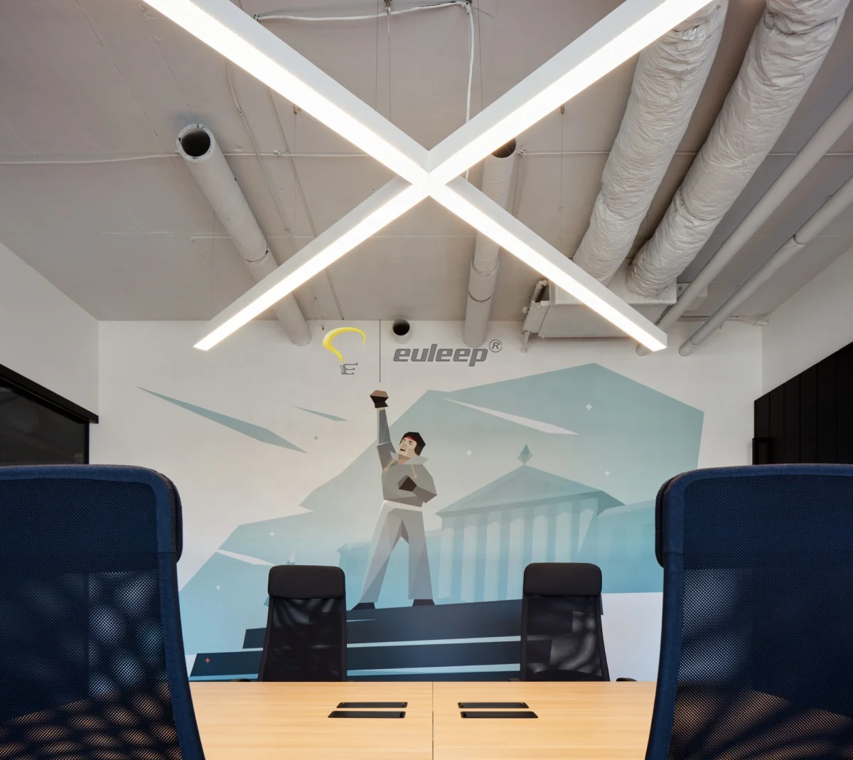 Euleep led light X shape  connectors,  linkable to multies crossed rectangle, premium club lighting or meeting room lighting