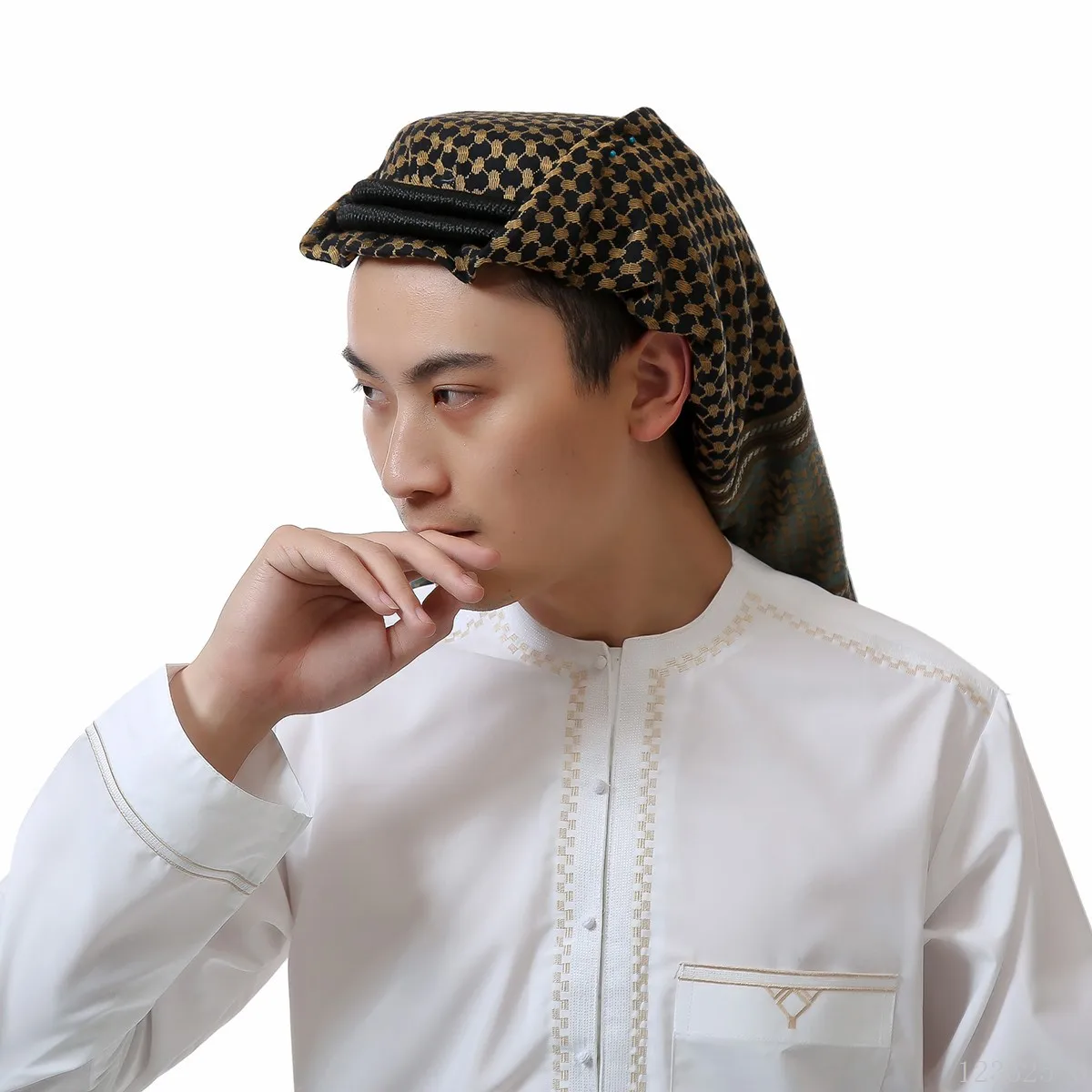 2022 Good Quality New Design Dubai Headscarf Muslim Men Embroidered Yashmagh Famous Arab Shawl and Scarf Saudi Arab Hijab