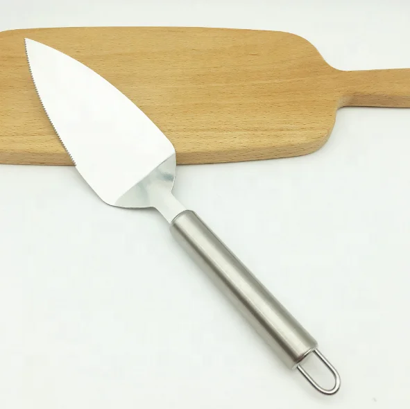 3 In 1 Stainless Steel Pizza Cutter Server Metal Pizza Peel Set With Wooden Handle