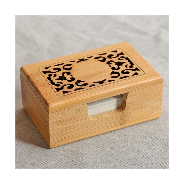 
New Design Bamboo Wooden Clamshell Business Card Case High Quality Square Business Card Holder 