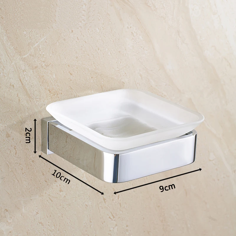 Wall Mounted Brass+Glass Soap Dish  Bathroom Soap Holder Soap Caddy Shelf