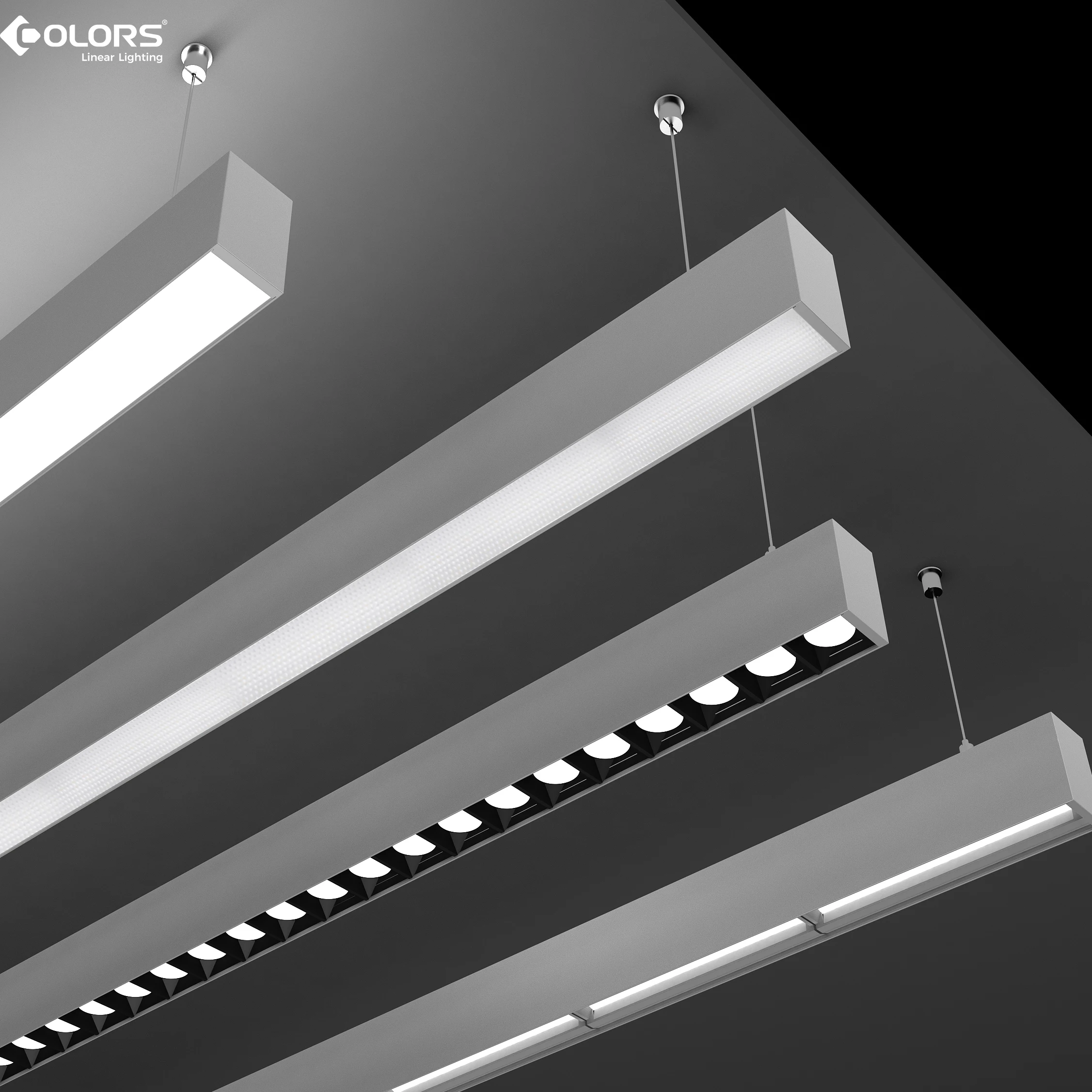 
Office home interior grate grating optic flicker-free dimming power supply pendant light ceiling light lamp led linear light 