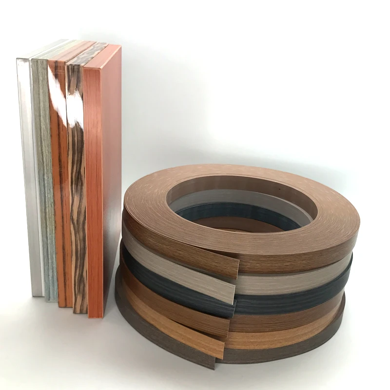 Manufacture Kitchen Cabinet Door Furniture Decorative Pvc Plastic 2mm Wood Grain Edge Banding