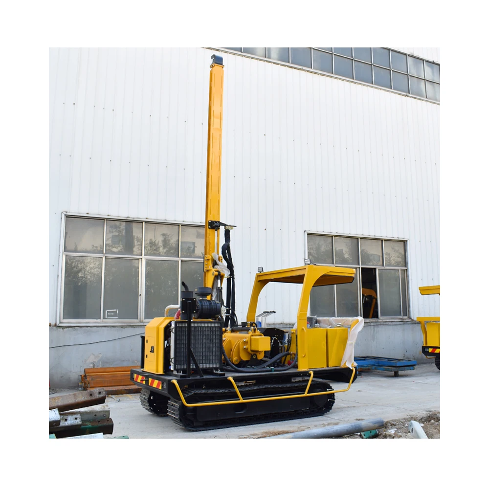 Quality and quality assured solar pile driver with 6m frame column crawler type capable of pile driving drilling rig