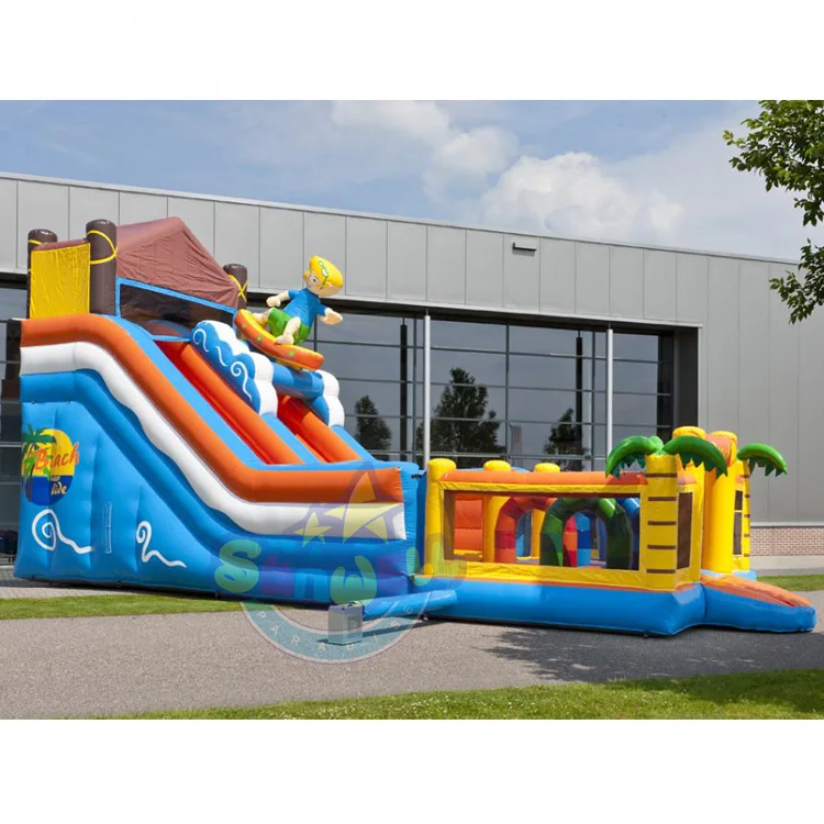 Commercial Inflatable Palm Tree Slide Combo,inflatable Jungle Combo,tropical Water Slide PVC Unisex CE Blower + Repair Kits