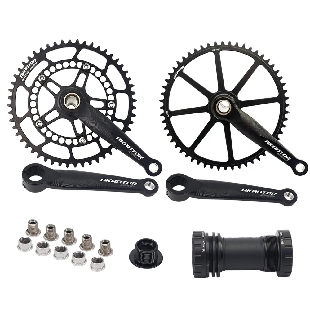 AKANTOR Folding Bike Crank 130BCD 52T 56T Chinwheel Bottom Bracket BMX Crankset Bike Parts