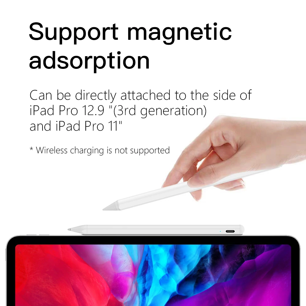Good price Palm Rejection Touch Stylus Pen for iPad apple pro pencil with battery indication tilt magnetic