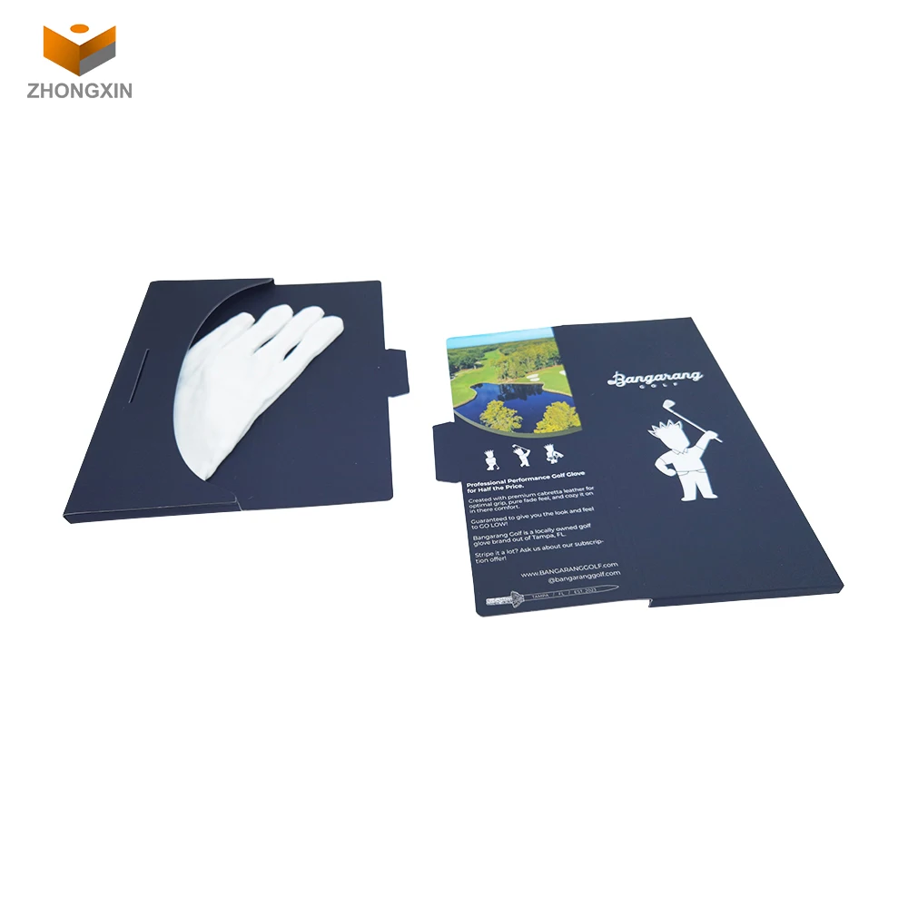 Customized Recyclable Easy Folding Cardboard Boxes Billiard Sports Gloves Boxes Custom Glove Box Packaging For Mitts