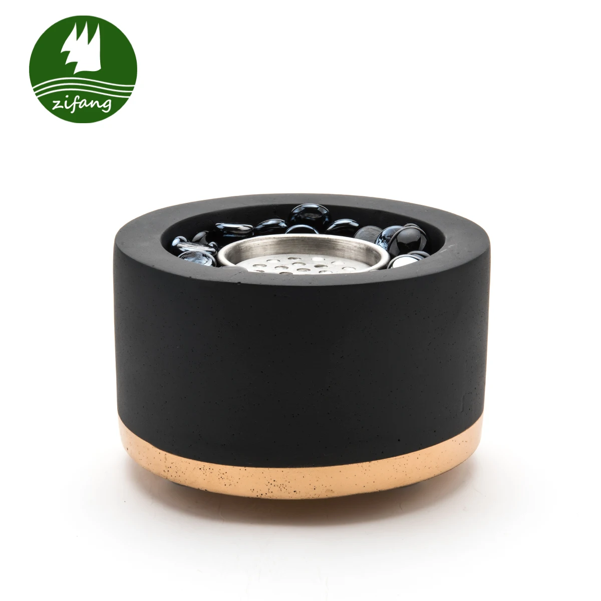 China Wholesale Modern Round Smokeless Free standing Concrete Mini Tabletop Portable Bio-ethanol Alcohol burner Fireplaces