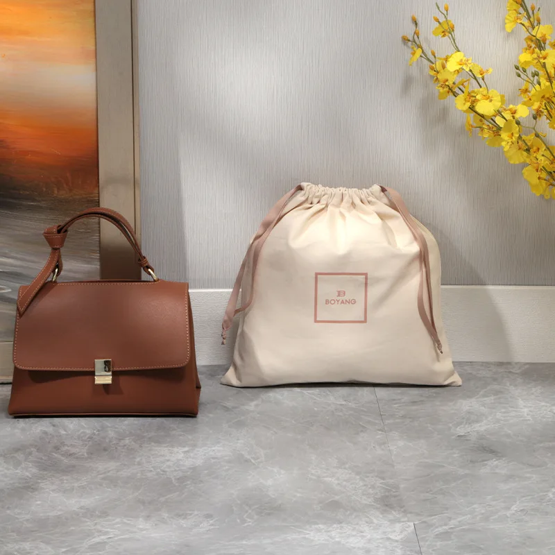 Wholesale cotton dust bag with logo silk shoe dust bag for handbags shoes drawstring cotton dust bag