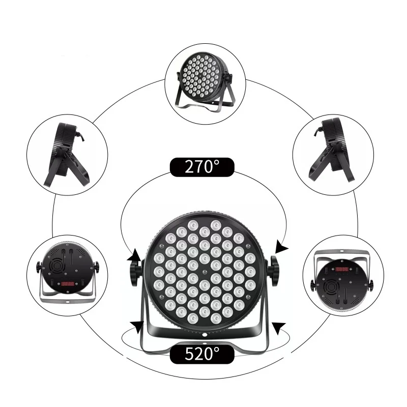 Rgb Dmx512 54*3w Led Par Lights Sound Activated Remote Control Dj Disco Bar Party Stage Lighting