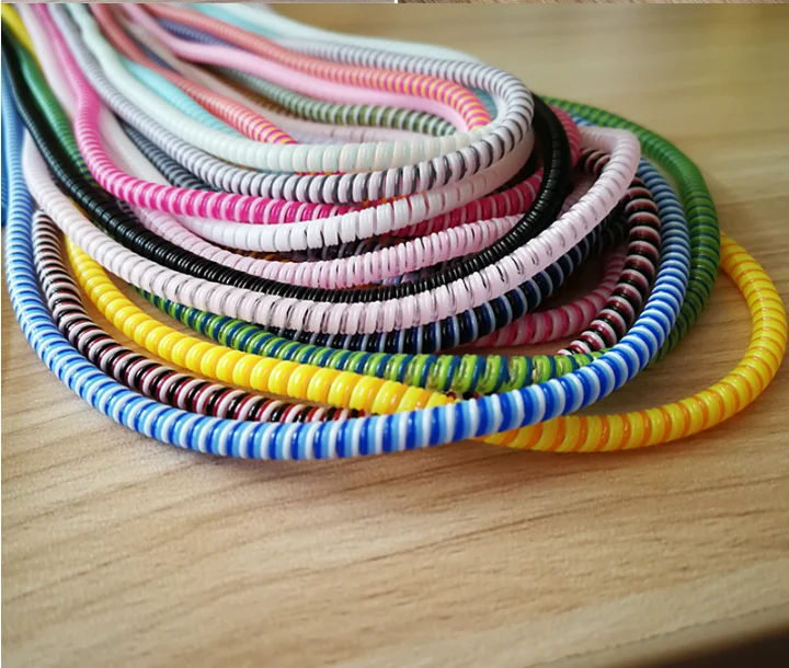 1.4m Color phone Wire Cord Rope protector Anti-break spring protection rope for USB Charging Cable earphone Data Bobbin Winder