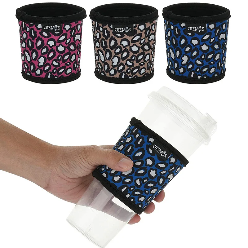 Customized logo high-quality coffee cup cover multiple color patterns diving material milk tea cup cover wholesale