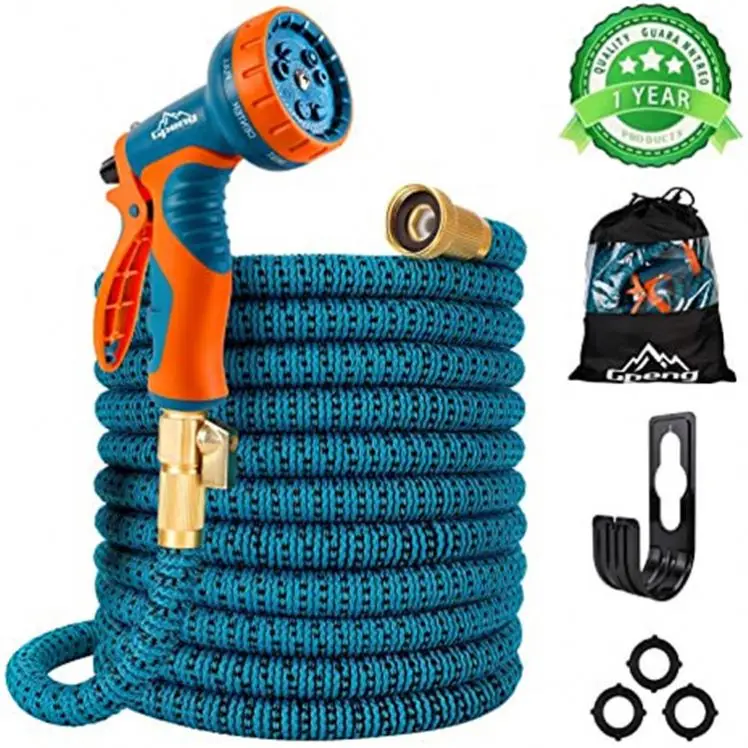 Expandable Garden Hose Pipe 100Ft 30M Strong Double Latex Inner Tube Prevent Leaking Magic Hosepipe With 8 Function Spray Gun -