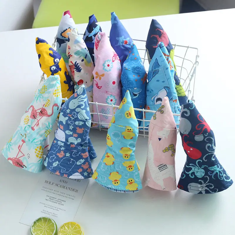 Custom Logo Designed Fashion Summer Beach Trendy Foldable Kids Bucket Hat for Babies