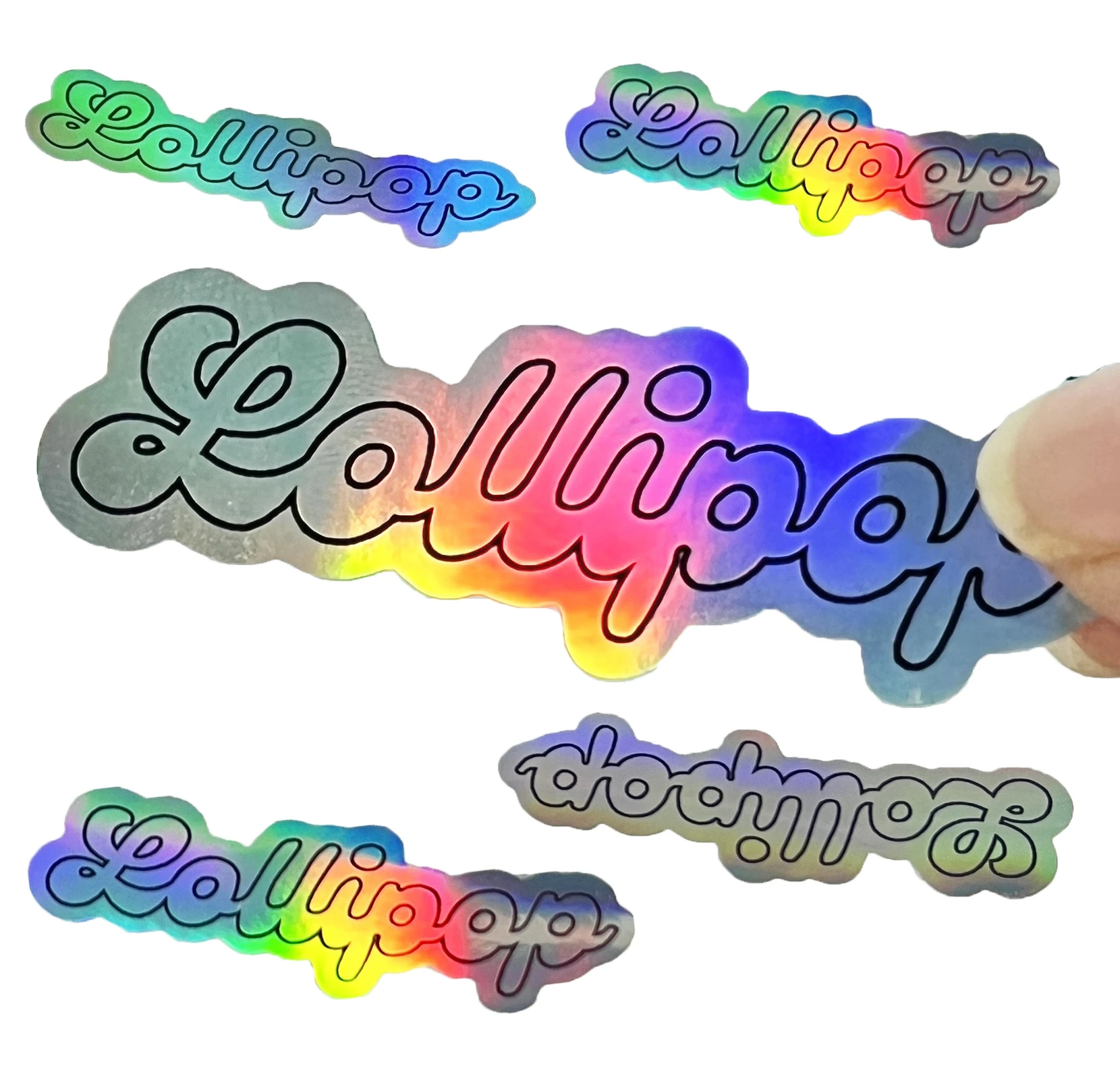 Die Cut Vinyl Arbitrary Shape Logo Stickers DIY Label Cartoon Stickers Rainbow Vinyl Sticker Paper Printing Hologram Label