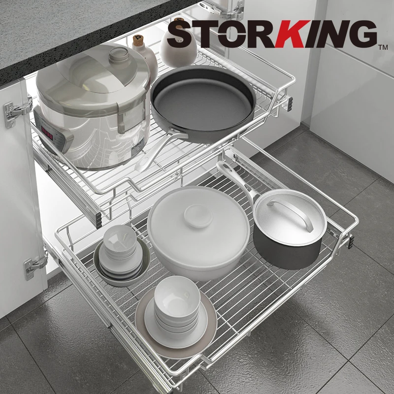 
Factory supplier home storage drawer kitchen wire basket 