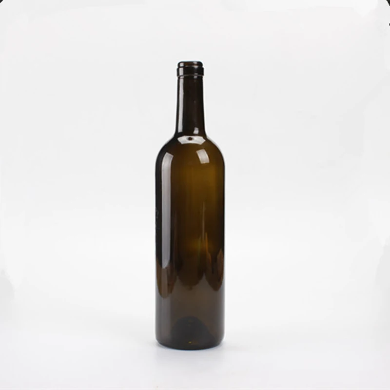 Factory Stock Sales 750Ml Dark Green Brown Bordeaux Red Wine Glass Grape Wine Bottles Manufacturer