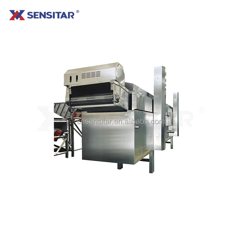 High efficiency continuous automatic peanut frying machine  fried chicken machine nuts frying machine