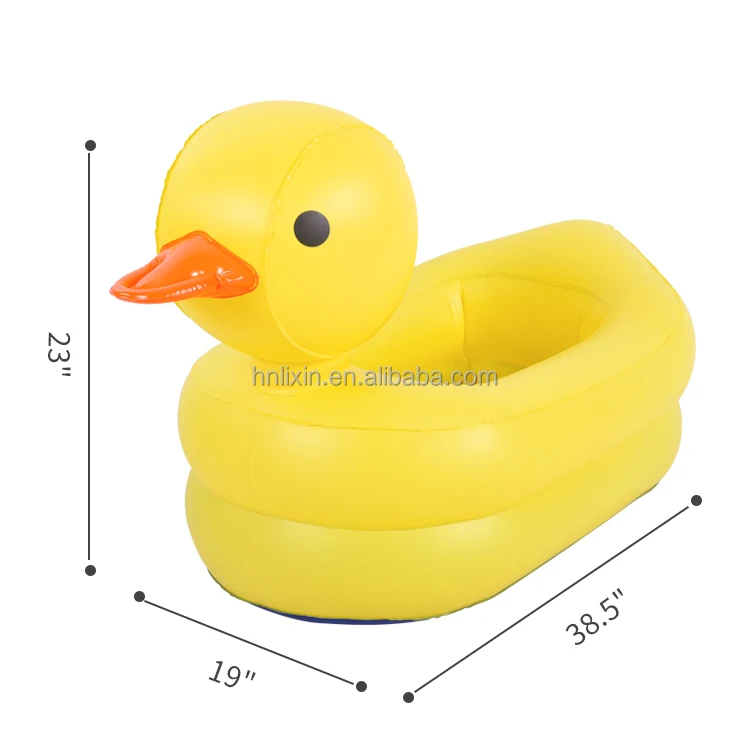 Wholesale PVC inflatable pool for babies yellow duck shaped kids swimming pool ground inflate pools outdoor