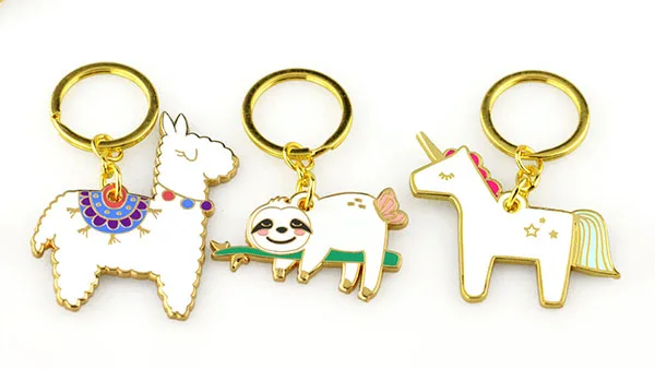 Top Selling Chic Modern Miniature Metal Custom Logo Keychain hoop In Different Colors For Practical Gift