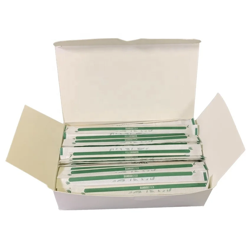 Round End 105 mm Bamboo Coffee Stirrers Paper Packs Maker Wholesale Customized Logo Coffee Stirrers High Quality