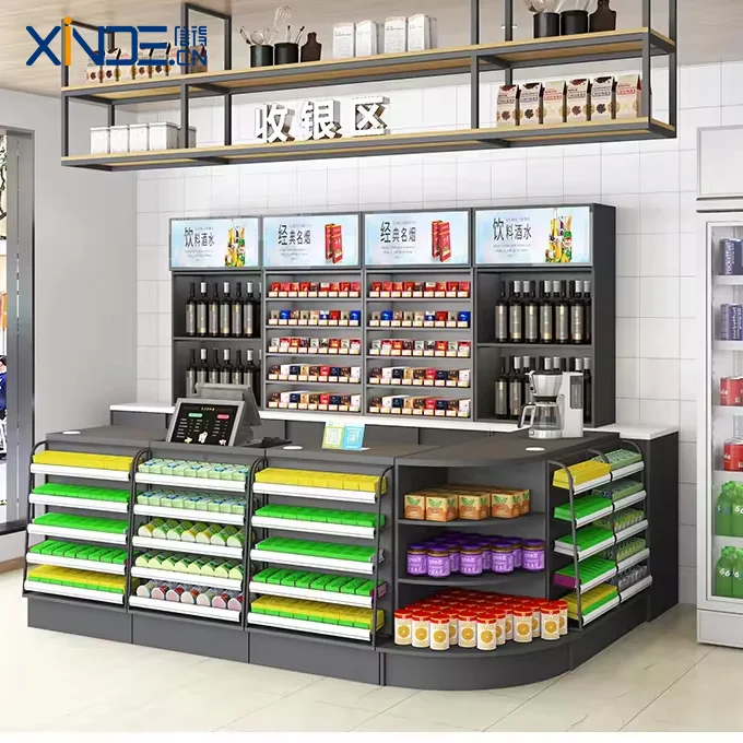 XINDE Hot-Selling Morden Store Convenience Shops Checkout Counter Cashier Coffee Shop Counter With Conner