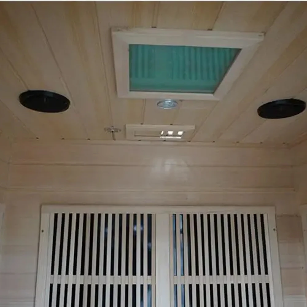 Customizable large size solid wood traditional steam sauna room with music player