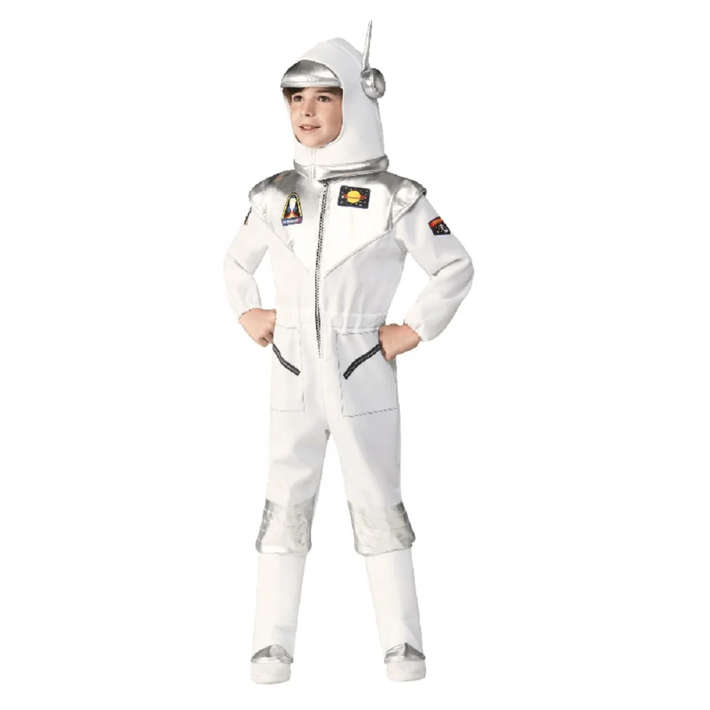 Boys Kids Space Suit Costume Cosplay Astronaut Uniform Halloween Carnival Costumes Jumpsuit With Mask