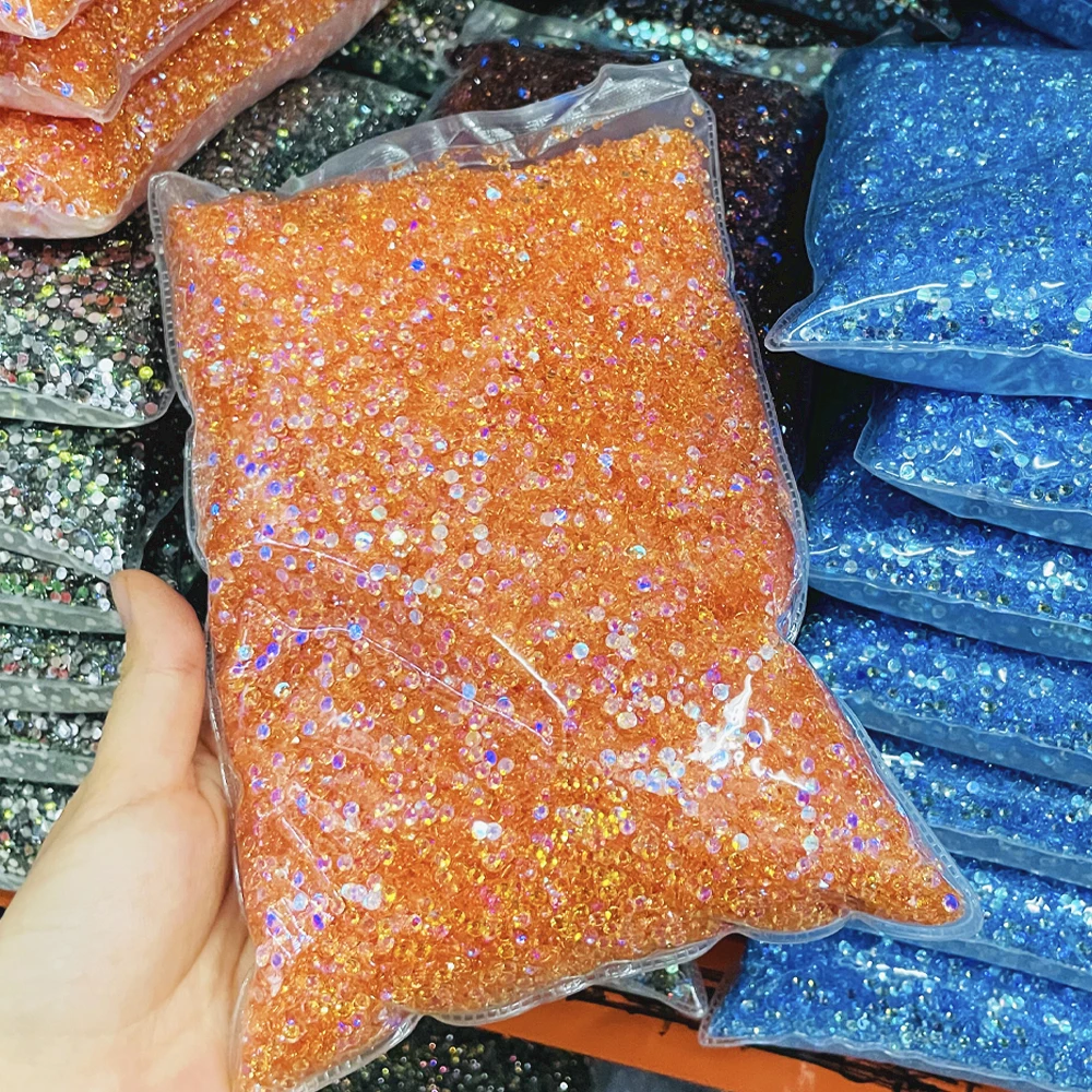 Yantuo 2mm -6mm Non Hot Fix Flatback Crystal Stones Transparent AB Jelly Resin Rhinestone For DIY Decoration