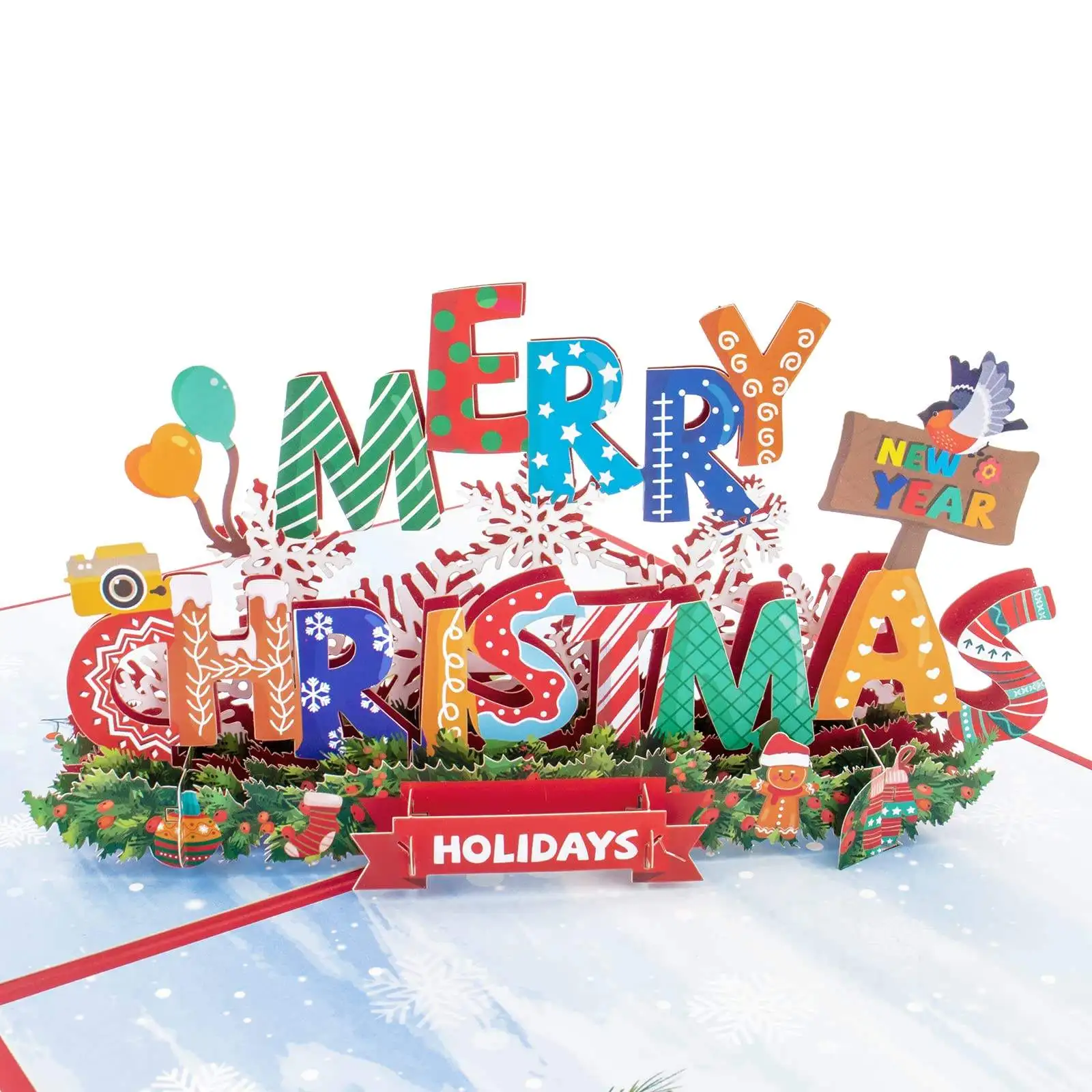 Creative 3d Merry Christmas Cards Holiday Greetings Handmade Christmas Pop Up Greeting Cards Postcards Gifts With Envelope