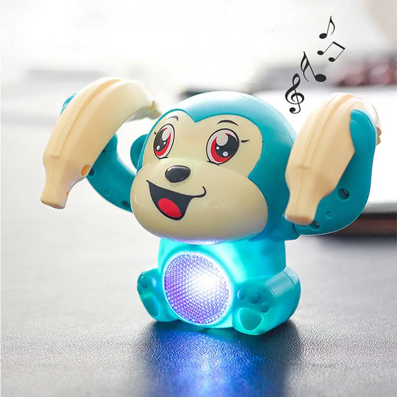 Cute Design Cool Light Music New Arrival Kid Toys Newborns Animal Toys Gift Electric Tumbling Monkey Kid Dancing Plastic Toy
