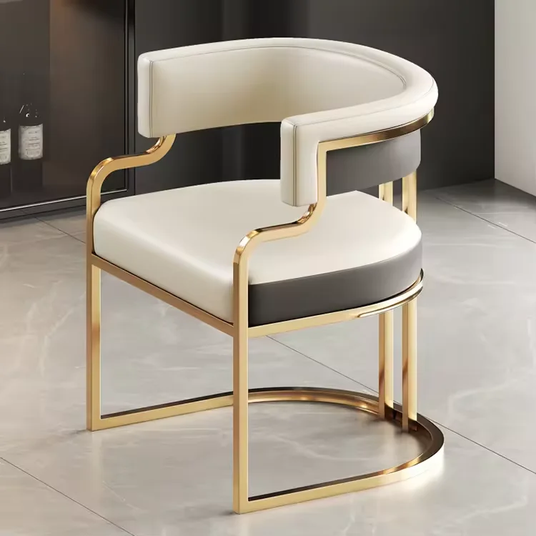 Hotel dining room chair luxury modern gold stainless steel living room velvet dining chair