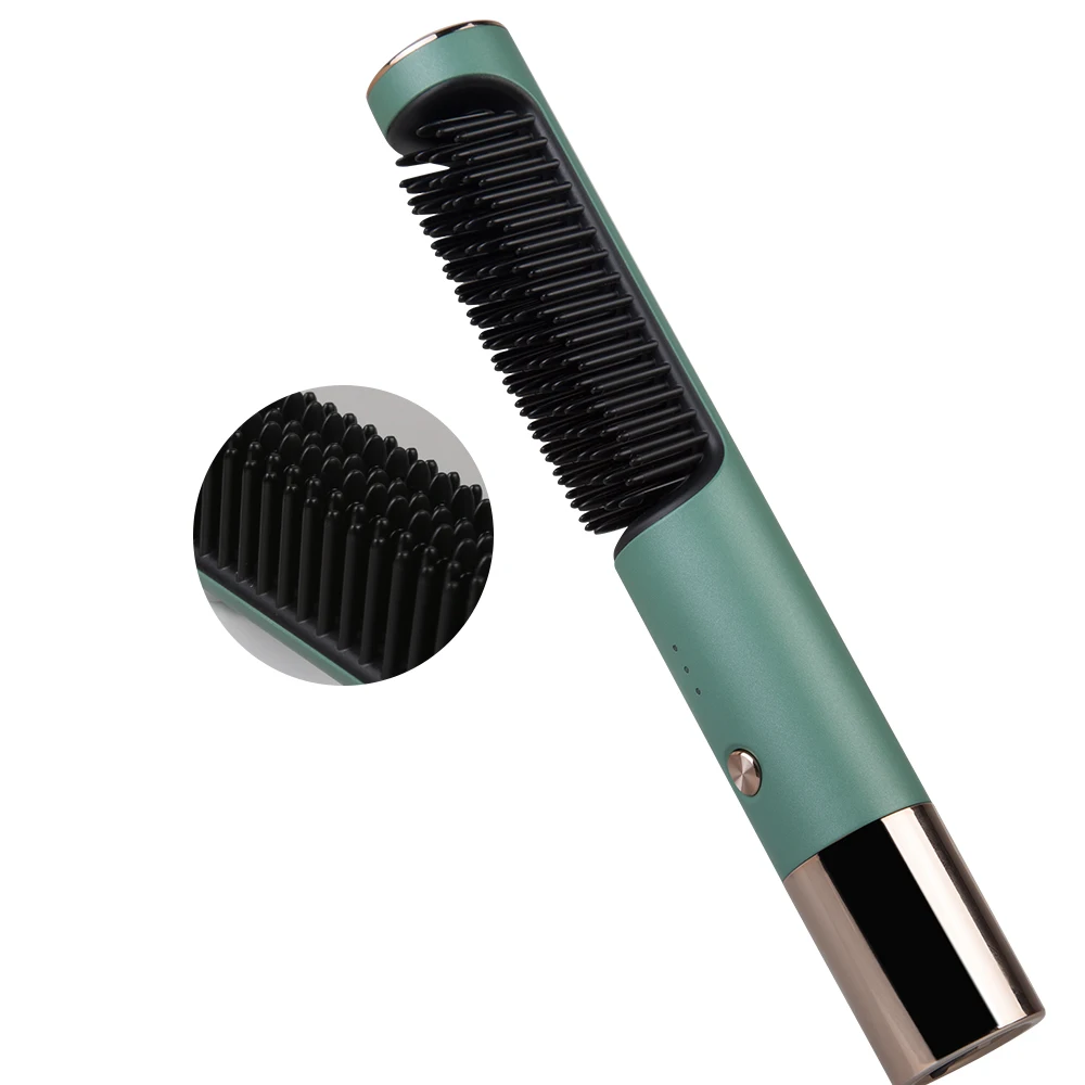 New Hair Straightener Brush and Straight Beard Mini Size Battery Charging Comb