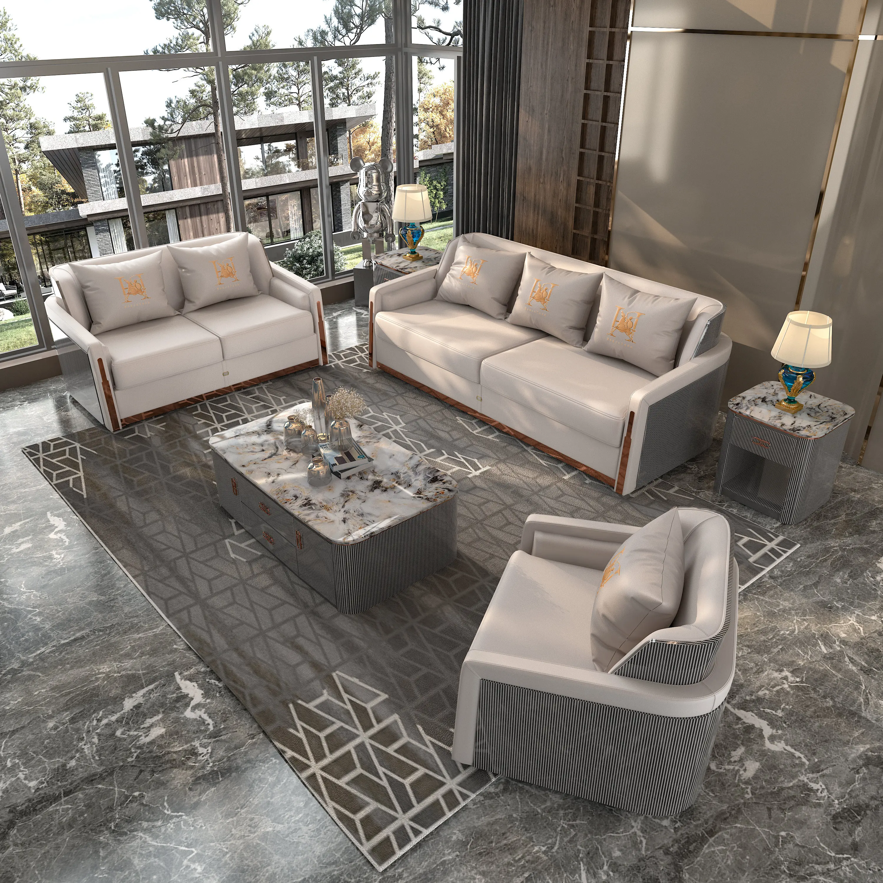 Custom other home furniture modern couch set living room sofa upholster large genuine leather sofa set living room furniture