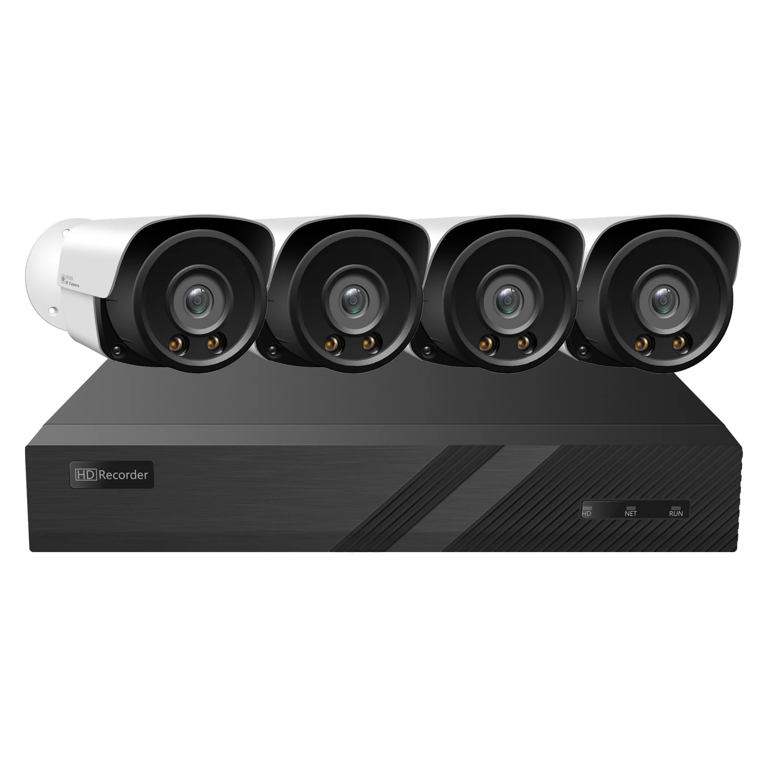 8MP 5MP 2MP Color Night Vision 4K PoE Security Camera System,Guard Viewer 4 Channel Full Color IP Camera audio CCTV Poe Nvr Kit